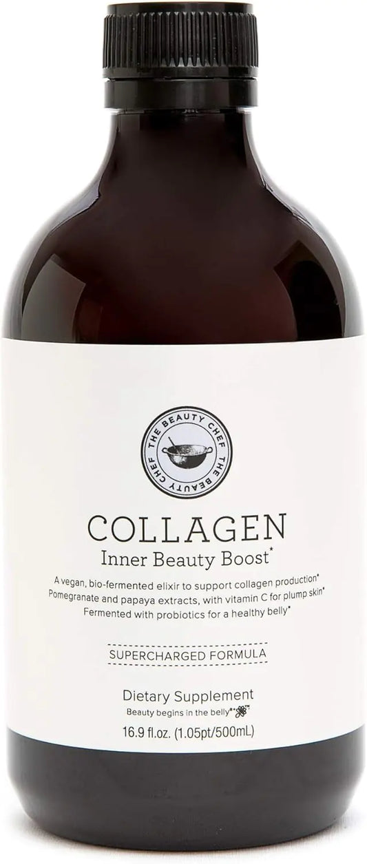 The Beauty Chef Collagen Inner Beauty Boost - Skin Hydration & Elasticity with Vitamin C to Improve Skin Firmness & Retain Moisture Wild Berry Vegan Elixir Supports Collagen Formation 500ml